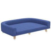Cuccia per cani, divano per cani, divano per animali domestici, legno di eucalipto, 98 x 67 x 25 cm, blu