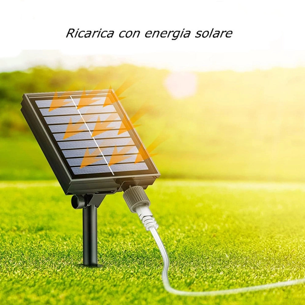 Trade Shop - Striscia Luminosa Led 30 Mt Con Pannello Solare Picchetto Catena Luce Decorazioni Kyp-30 - -verde      -