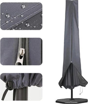 Parasole Acqua-Resistenti 600D Tessuto Oxford Rivetti PVC - Adatto per Parasole da 1.8 m a 3.4 m - Colore Grigio - Modello DHPC190-GYEU