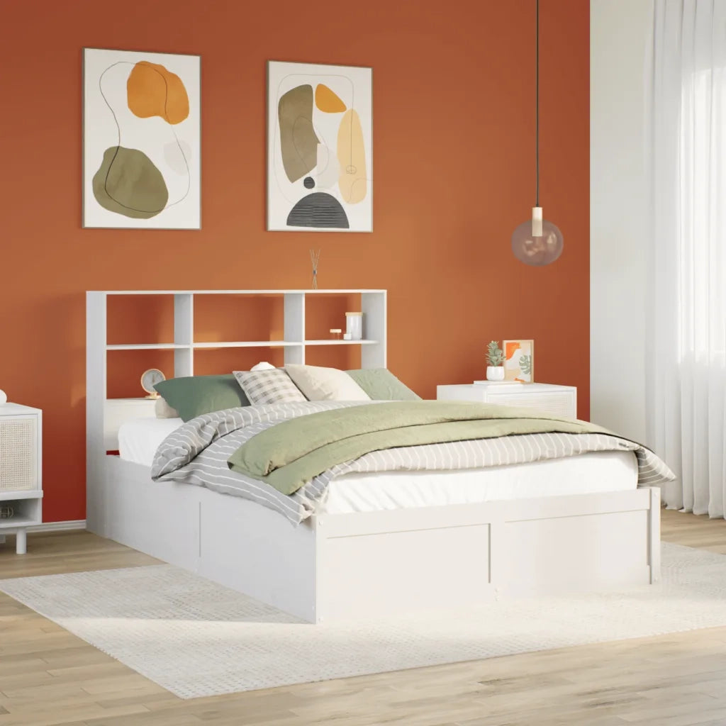 Letto senza Materasso Bianco 140x190 cm Legno Massello di Pino 3323468