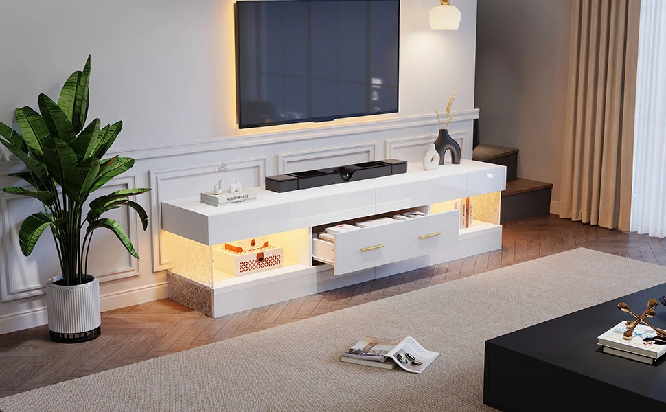 Cassettiera per TV bianca in truciolare lunghezza 152 cm