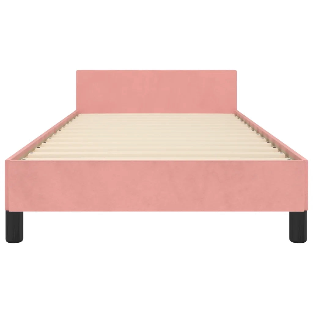 Giroletto con Testiera-Struttura Letto con testiera Rosa 80x200 cm in Velluto 512718