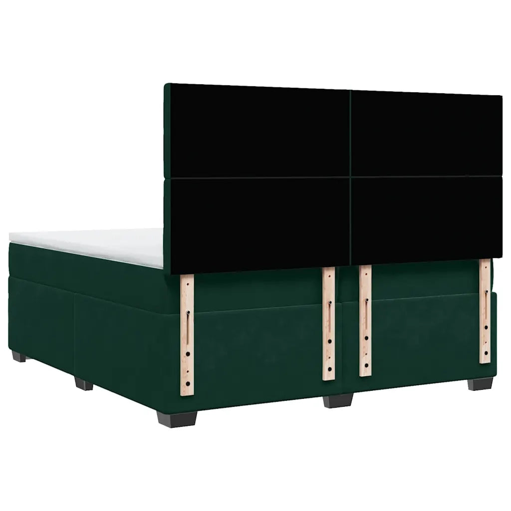 Giroletto a Molle con Materasso Verde Scuro 200x200 cm Velluto 3291017