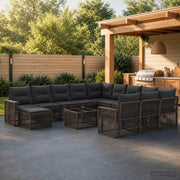 Set Divano da Giardino 13 pz Grigio e Grigio Scuro polyrattan 3435332