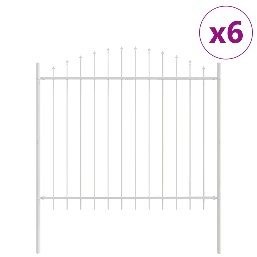 Recinzione da giardino  con cima ad arco bianca 10,2x1,5 m in acciaio