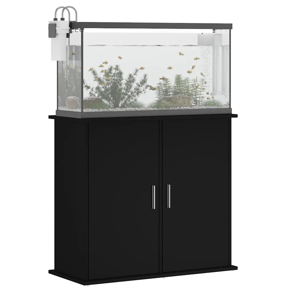 Supporto per Acquario 81x36x73 cm in Legno Multistrato Nero 833624