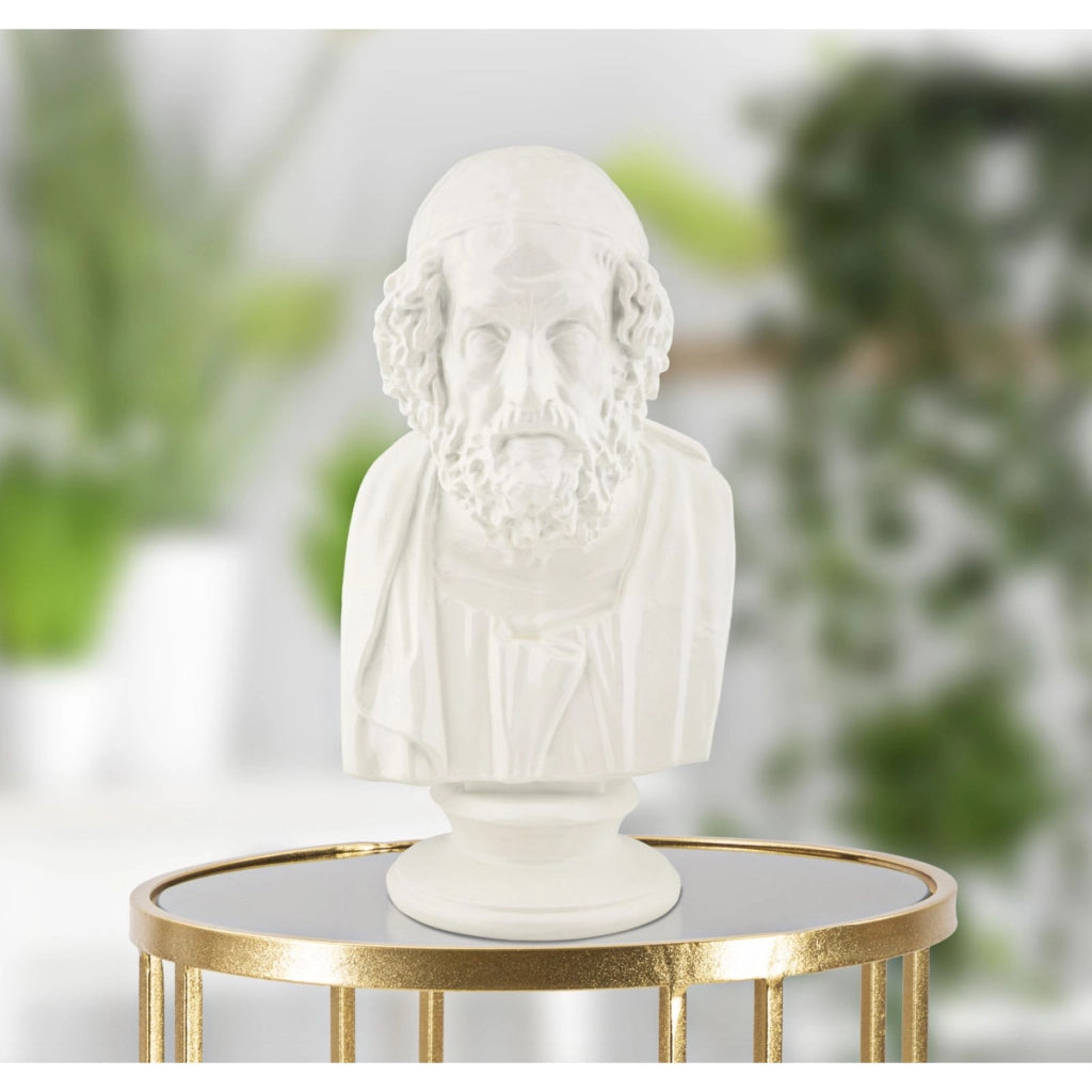 Scultura Grecia 5, Bianco, Poliresina, 12,9x12,5x25 cm