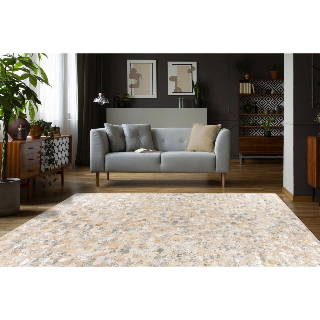 Tappeto in pelle Ravi 400 Argento 120x170 cm