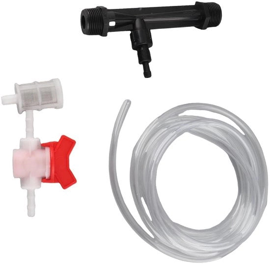 Kit di Irrigazione per Giardino con Iniettore di Fertilizzante Artificiale - Modello Compatto - 3/4 Pollici - Iniettore Venturi - Idoneo per l'Irrigazione di Giardini - Modello Compacto