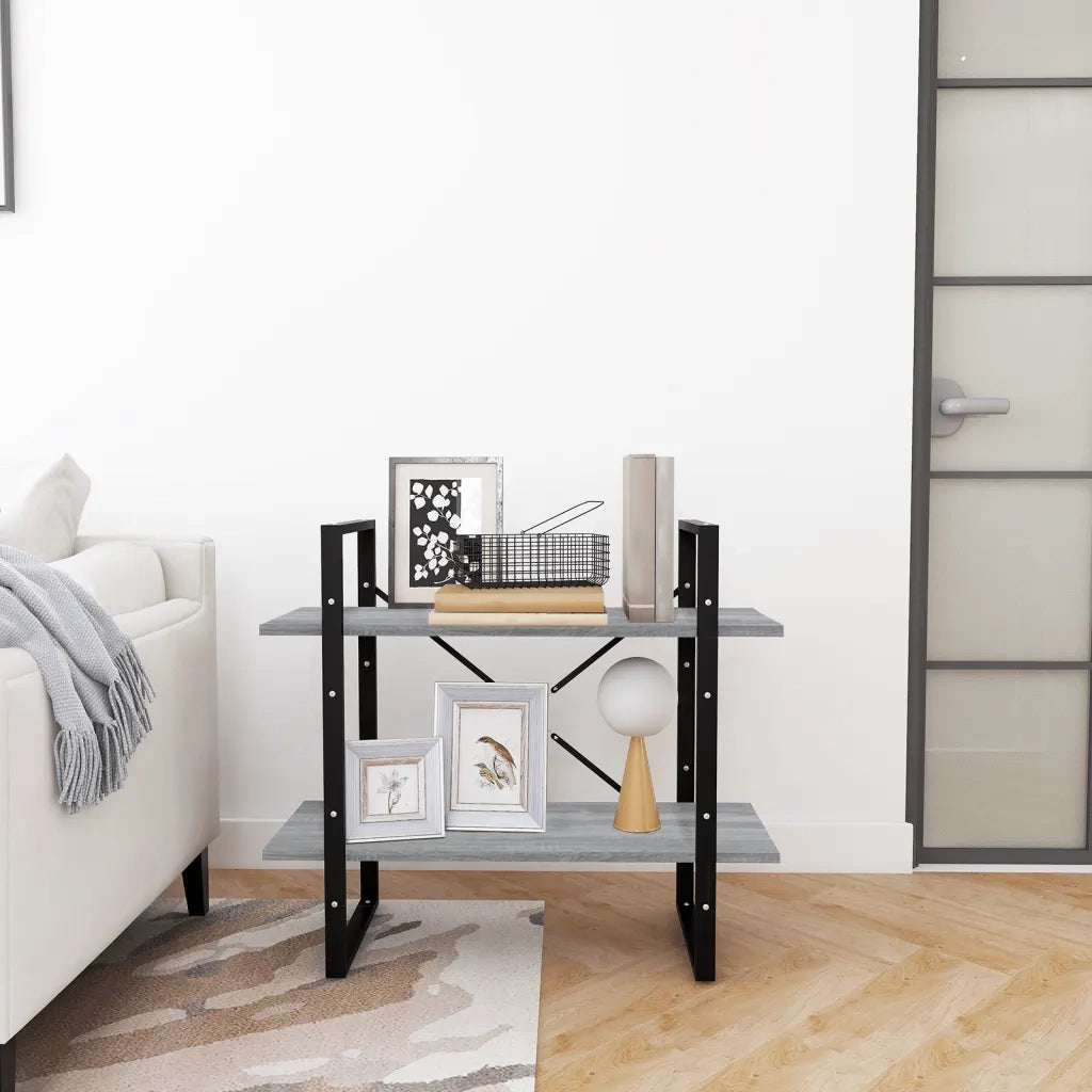 Libreria a 2 Ripiani Grigio Sonoma 80x30x70cm Legno Multistrato 821313