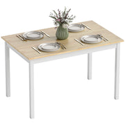 Tavolo da pranzo in legno massello design vintage ¨C Minimal ¨C naturale e bianco 120 cm