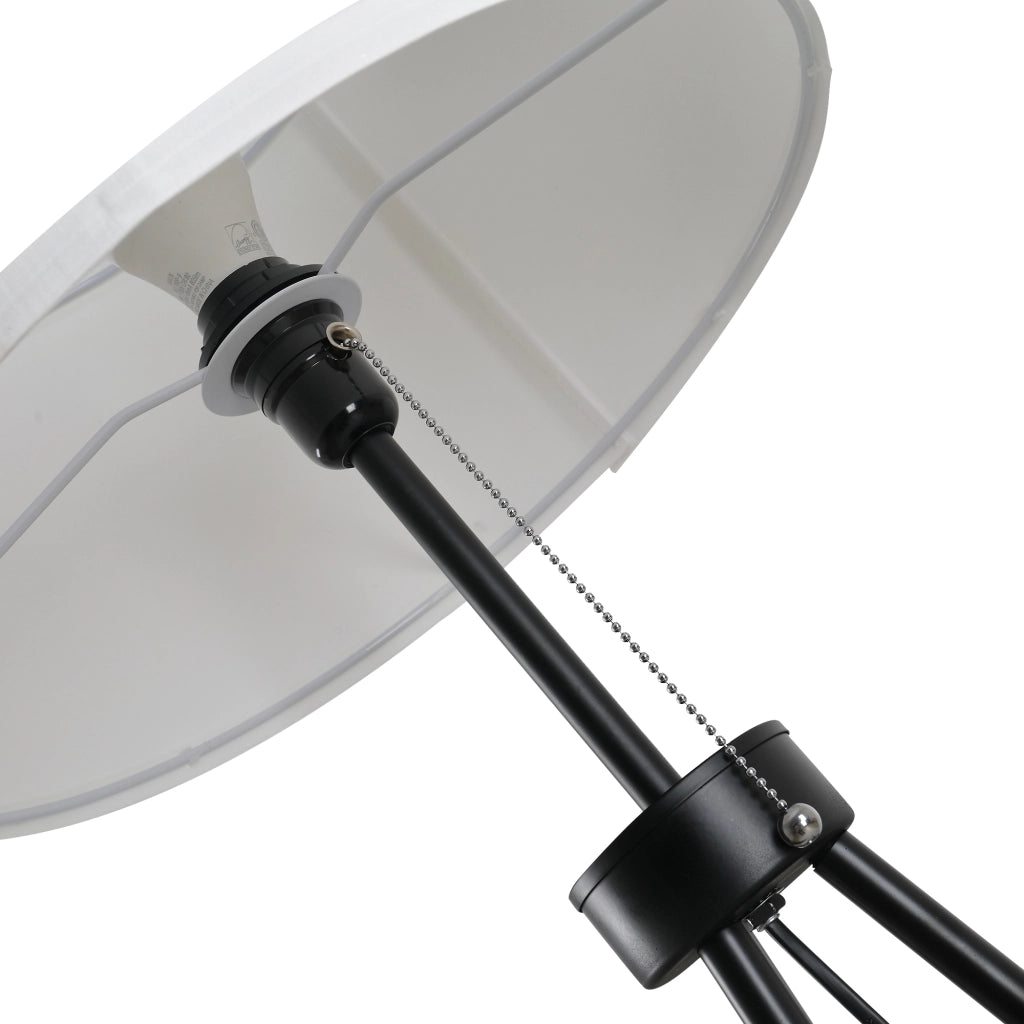 Lampada da terra con paralume in poliestere e cotone ¨C Minimal ¨C E27, bianco