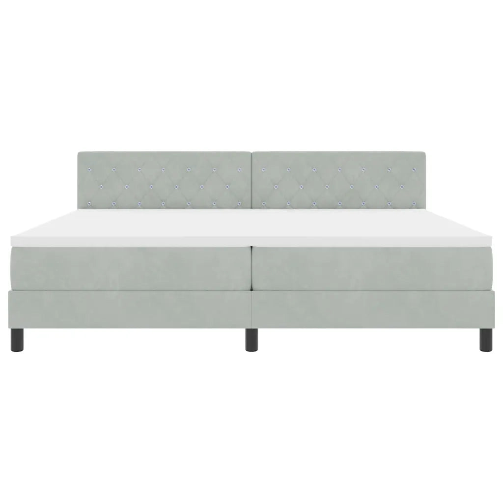 Letto a molle con materasso Grigio chiaro 200 x 200 cm Velluto 3339128