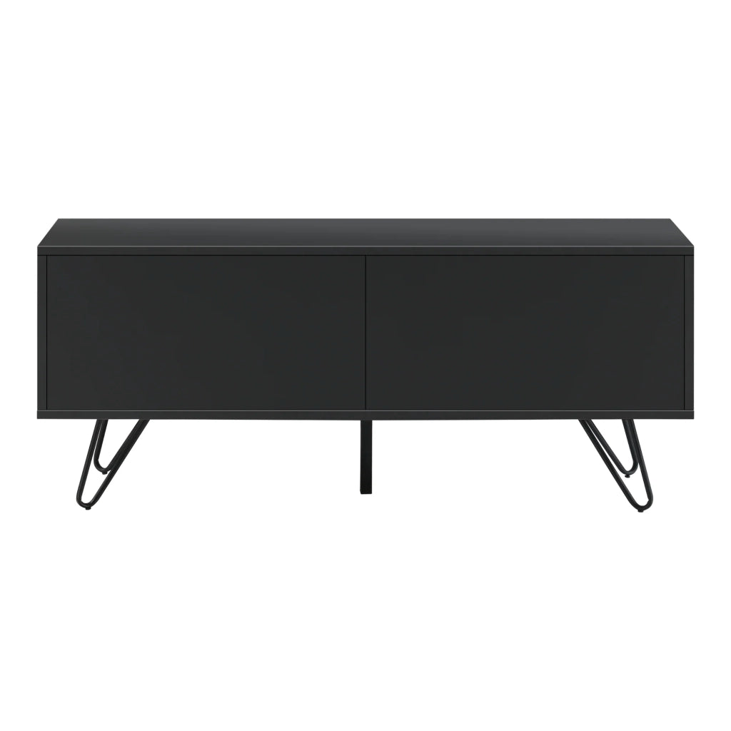 Elegante cassettiera pratico mobile contenitore con 2 ante 47 x 110 x 30 cm nero 03_0006823