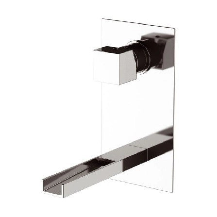 Rubinetto serie cube waterfall ad incasso con piastra rettangolare per lavabo