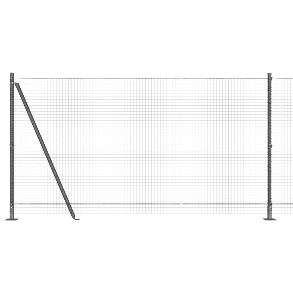 Recinzione in Rete Saldato con 13 Post Flangiati Grigi 1.2x50 m Acciaio