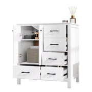 Mobile da bagno con 1 anta; 4 cassetti e ripiani regolabili - bagno - 76×46×82 cm