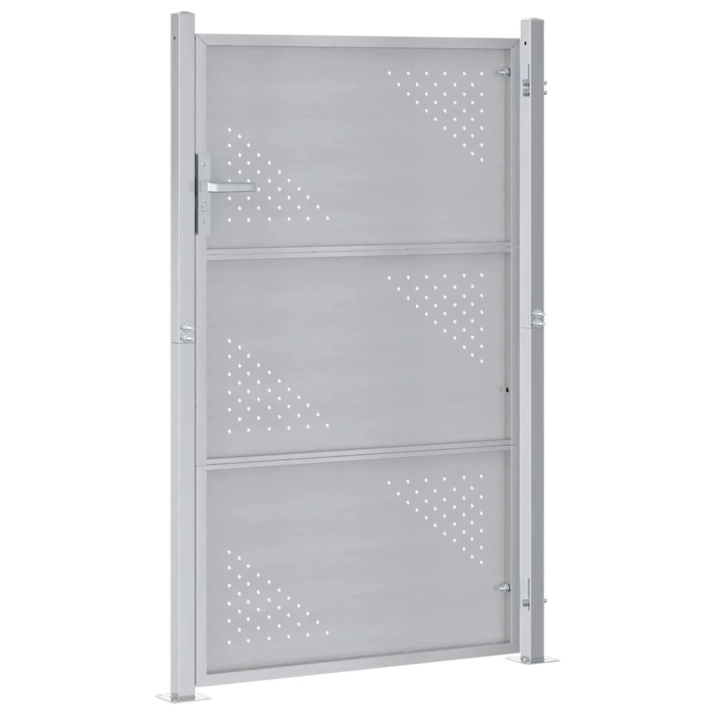 Cancello da giardino Argento 85 x 144 cm Acciaio inossidabile 3402583