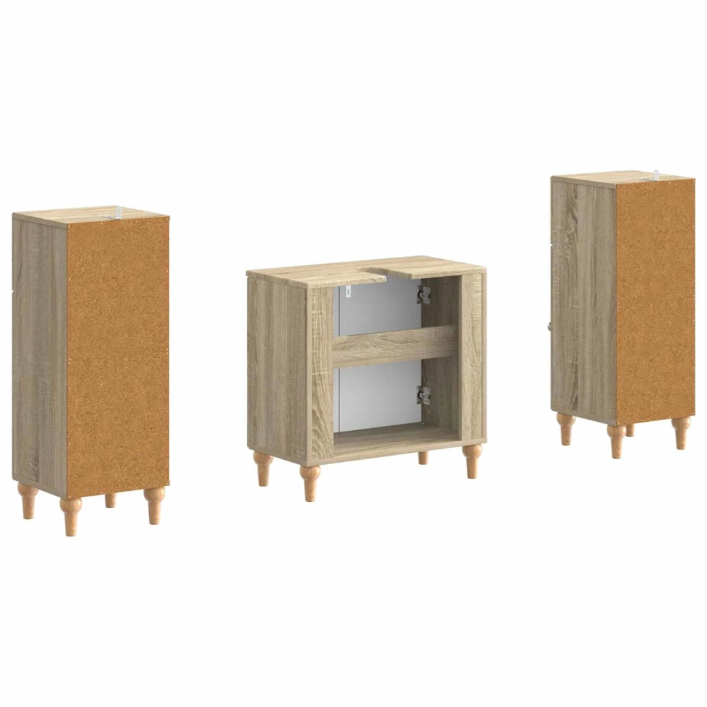 Set di Armadi da Bagno da 2 Pezzi ALKMAAR Rovere Sonoma 3417992