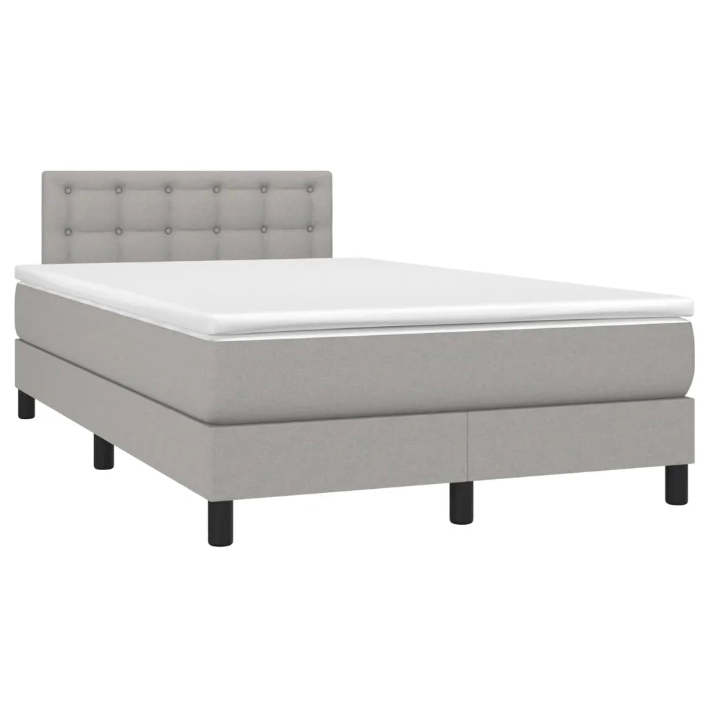 Letto a Molle Materasso e LED Grigio Chiaro 120x200 cm Tessuto cod mxl 57757