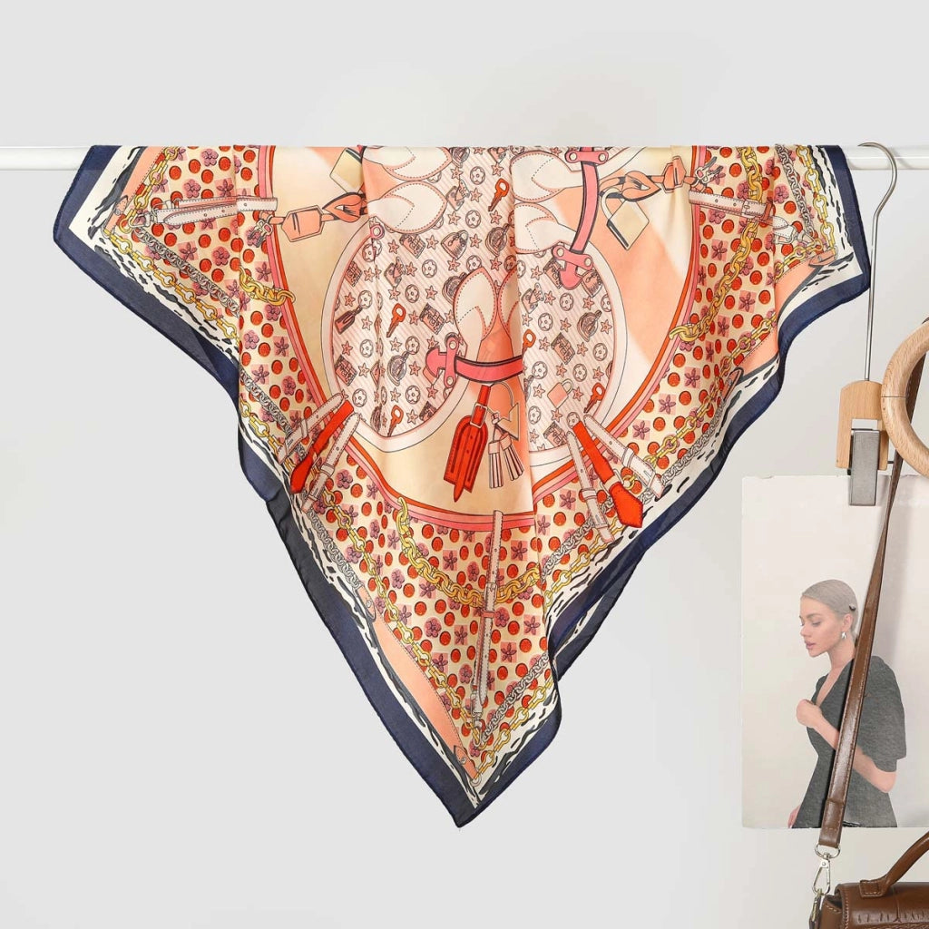 Nuova sciarpa da donna in seta stampata, stile coreano, sciarpa decorativa alla moda e versatile.