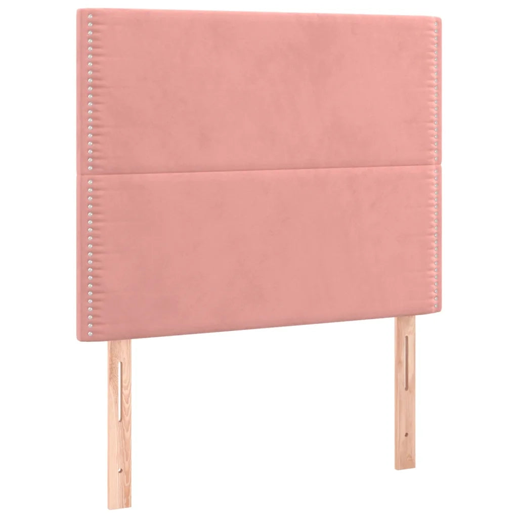 Giroletto con Testiera-Struttura Letto con testiera Rosa 100x200 cm in Velluto 418284