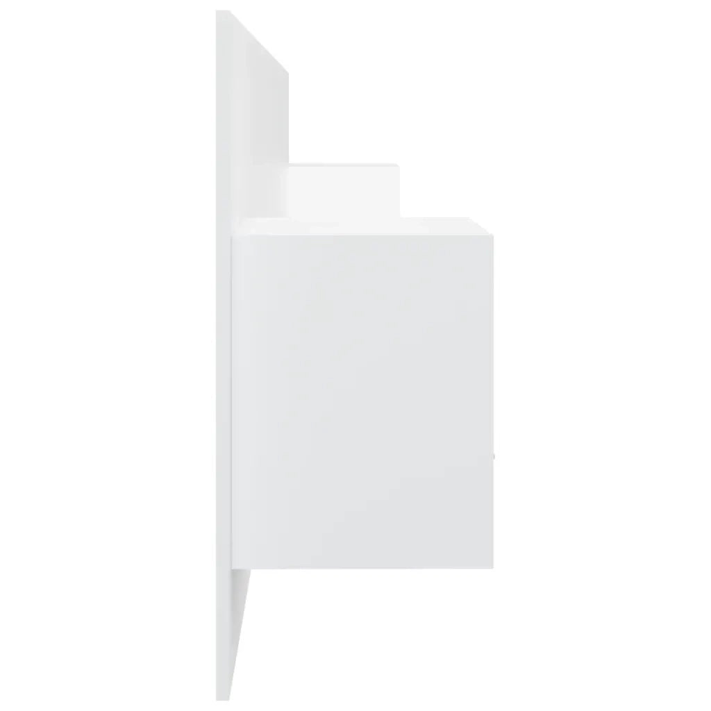 Testiera per Letto con Comodini in Legno Multistrato Bianco 3115764