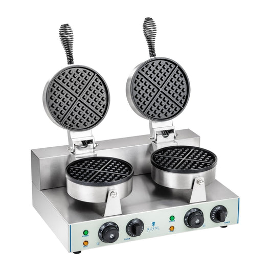 Macchina per waffle tonda doppia professionale Tonda Teflon potenza 2 x 1 300 watt 3614060
