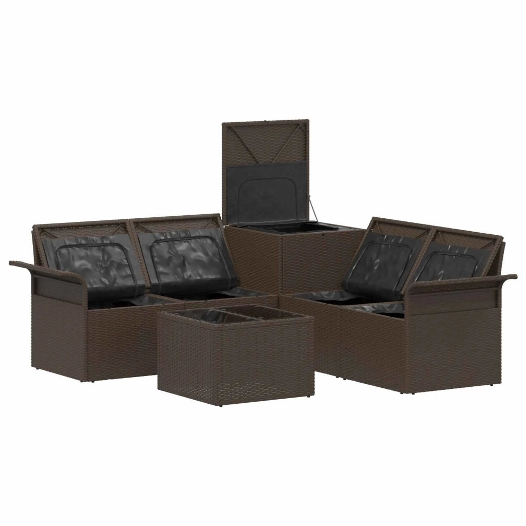 Set di divani 6 pcs 4-Numero di posti Marrone e Rosso 3447079