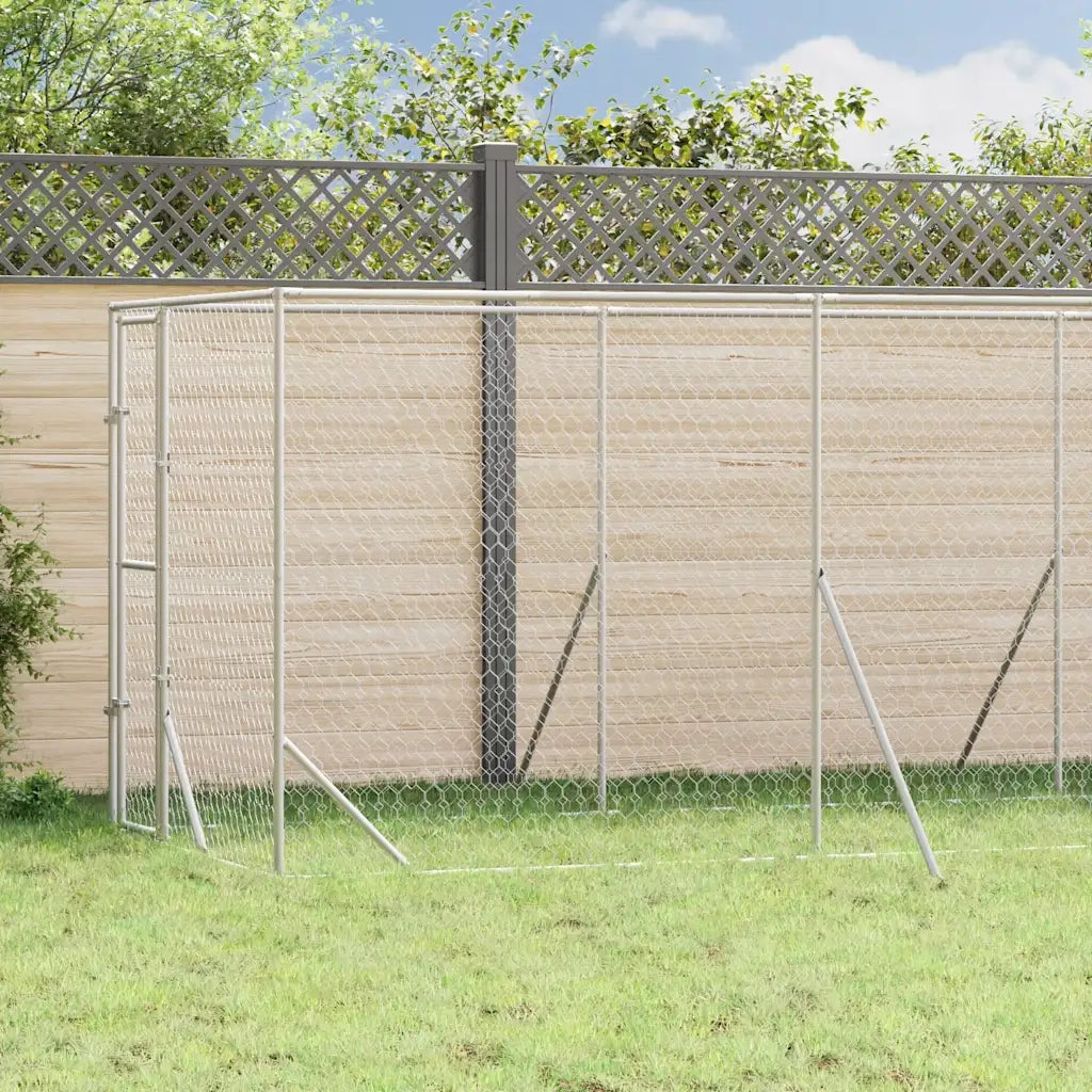Cuccia per Cani da Esterno Argento 2x6x2 m Acciaio Zincato CFW4100318