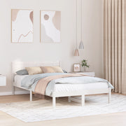 Struttura letto bianca Bianco Legno massello di pino 140 x 190 cm