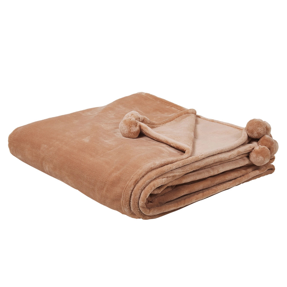 Coperta Marrone Copriletto 200 x 220 con nappe Morbido copriletto plaid