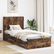 Struttura del letto con stoccaggio e testata Rovere Fumo 3414145