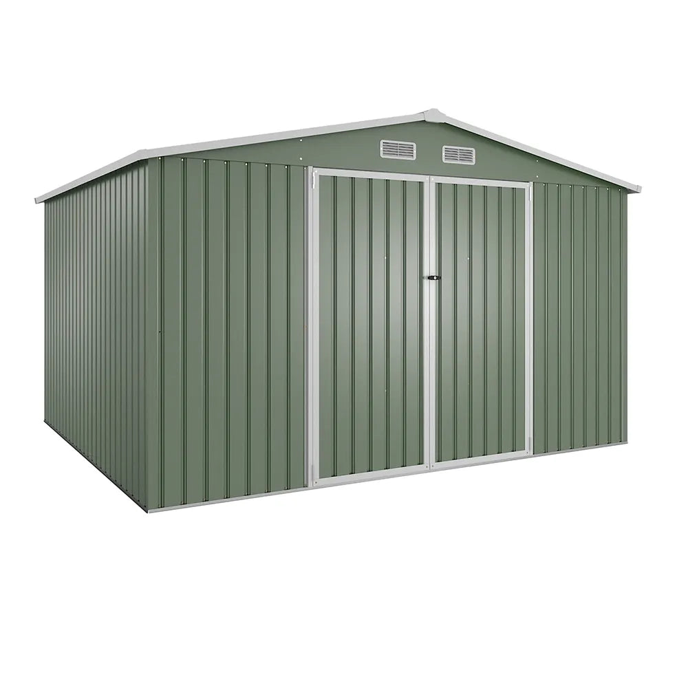 Casetta da giardino in acciaio zincato verde 3,21x2,77xh2,17 m - 129kg - 8,9 metri quadri