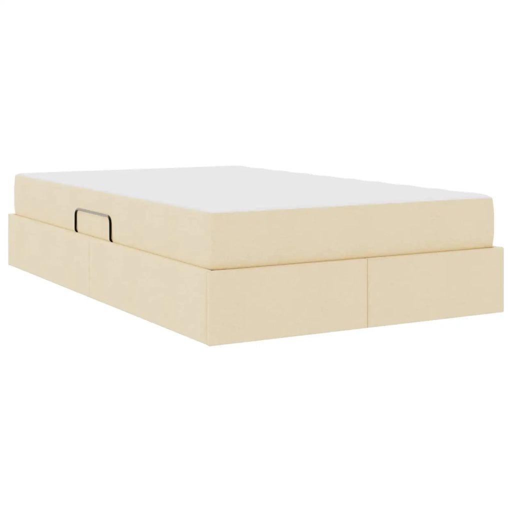 Letto con contenitore e materasso Crema 120 x 190 cm Poliestere 3399650