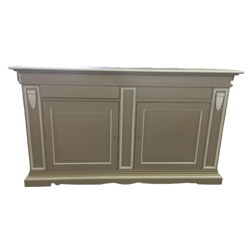 Madia credenza 2 ante 2 in legno tortora/bianco 213x54x124 - Mobili 2G