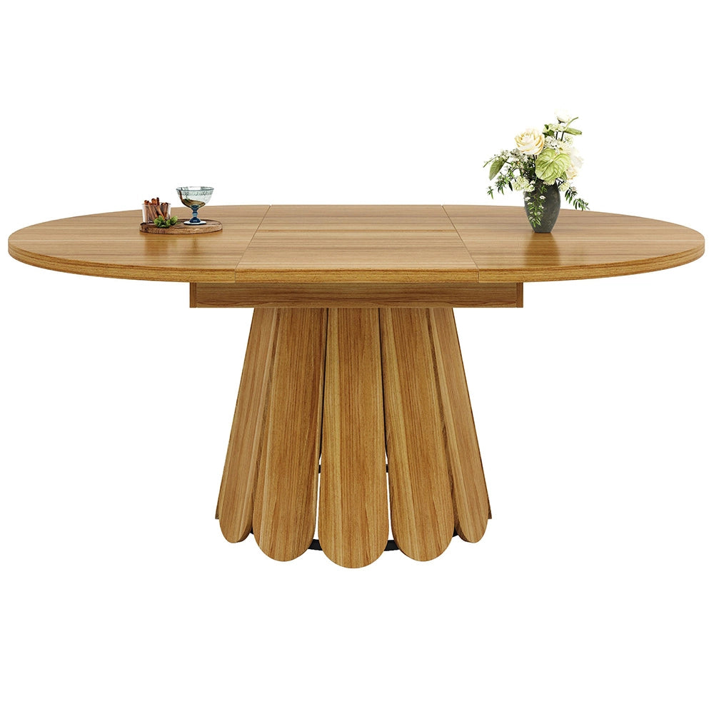 Tavolo da pranzo allungabile - Xylo - 118-158 cm - Marrone - Estensibile ovale, fino a 6 persone