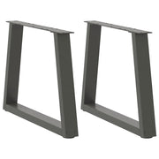 Set di 2 gambe per tavolino da caffè dal design moderno a forma di V 70 x 42-43,3 cm con piedini regolabili in acciaio antracite 02_0056853