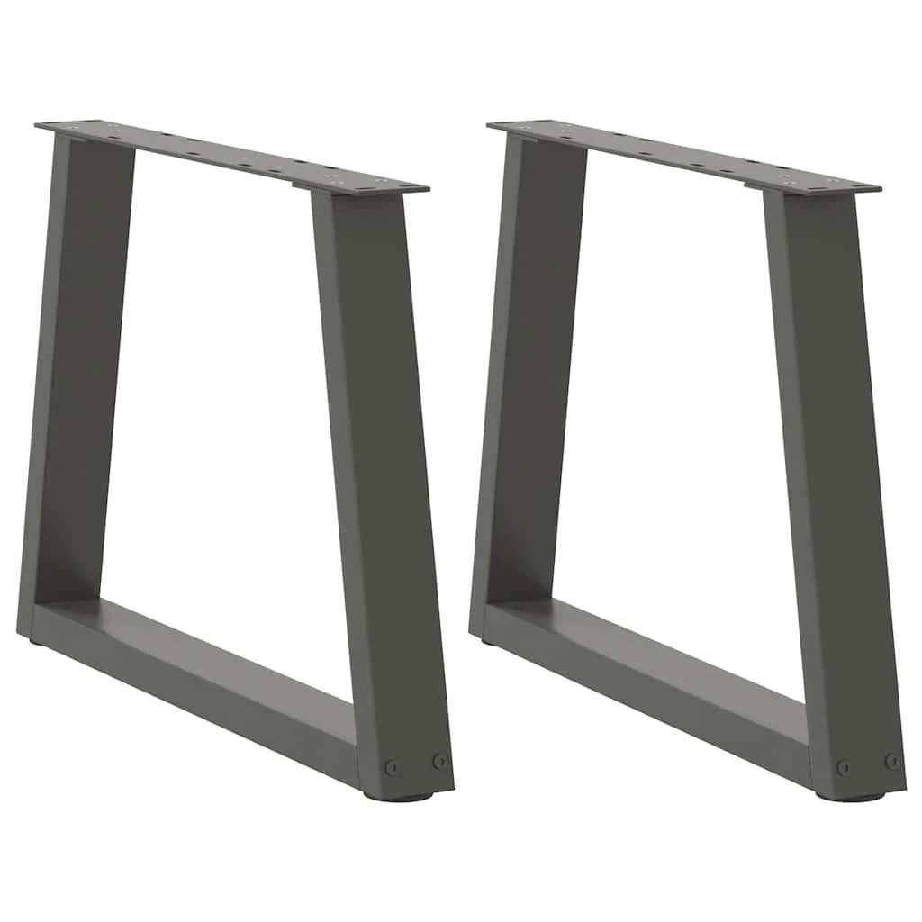Set di 2 gambe per tavolino da caffè dal design moderno a forma di V 70 x 42-43,3 cm con piedini regolabili in acciaio antracite 02_0056853