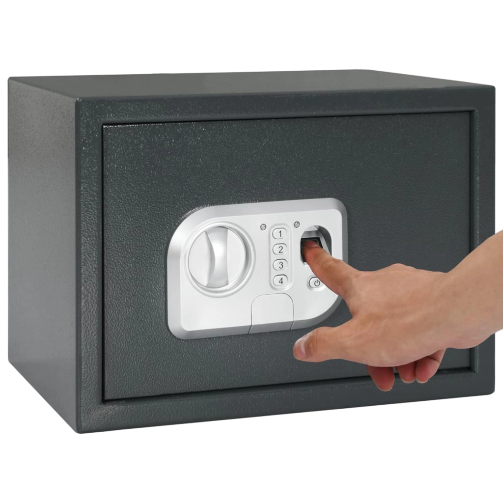 Cassaforte Elettronica Digitale con Blocco con Impronta 25x35x25 cm Acciaio