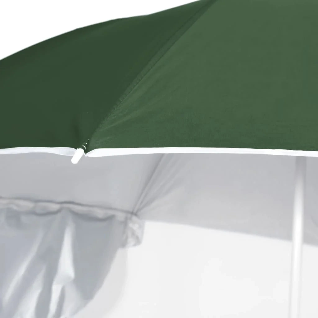 Ombrellone da spiaggia con pannelli laterali 215 cm verde 02_0008381