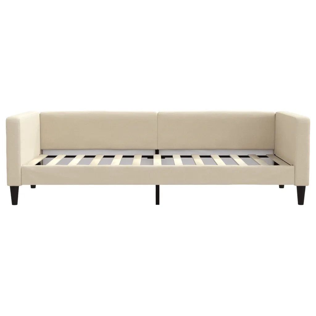 Divano Letto Estraibile con Cassetti Crema 90x200 cm in Tessuto 3196618