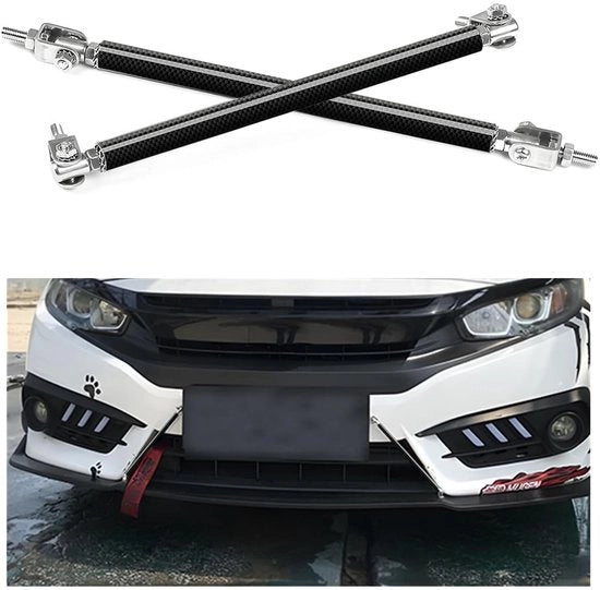 Supporti per Splitter Anteriore - Adattabile - Bumper - 2 Pezzi - Acciaio Inossidabile/Leggero di Alluminio - 15cm - Multifunzionale - Supporti Bumper