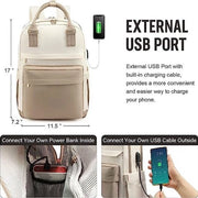 Borsa da Donna 17 Pollici Borsa da Scuola per Ragazze Teen con Porta USB e Comparto Laptop Borsa da Scuola Impermeabile Borsa da Giorno per Scuola Università Viaggio