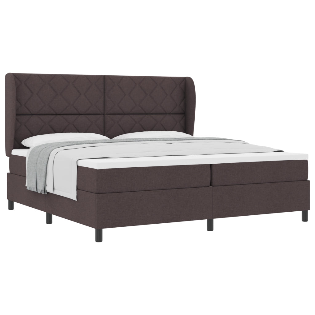 Letto a molletti  con materasso in marrone scuro, 200x200 cm in tessuto