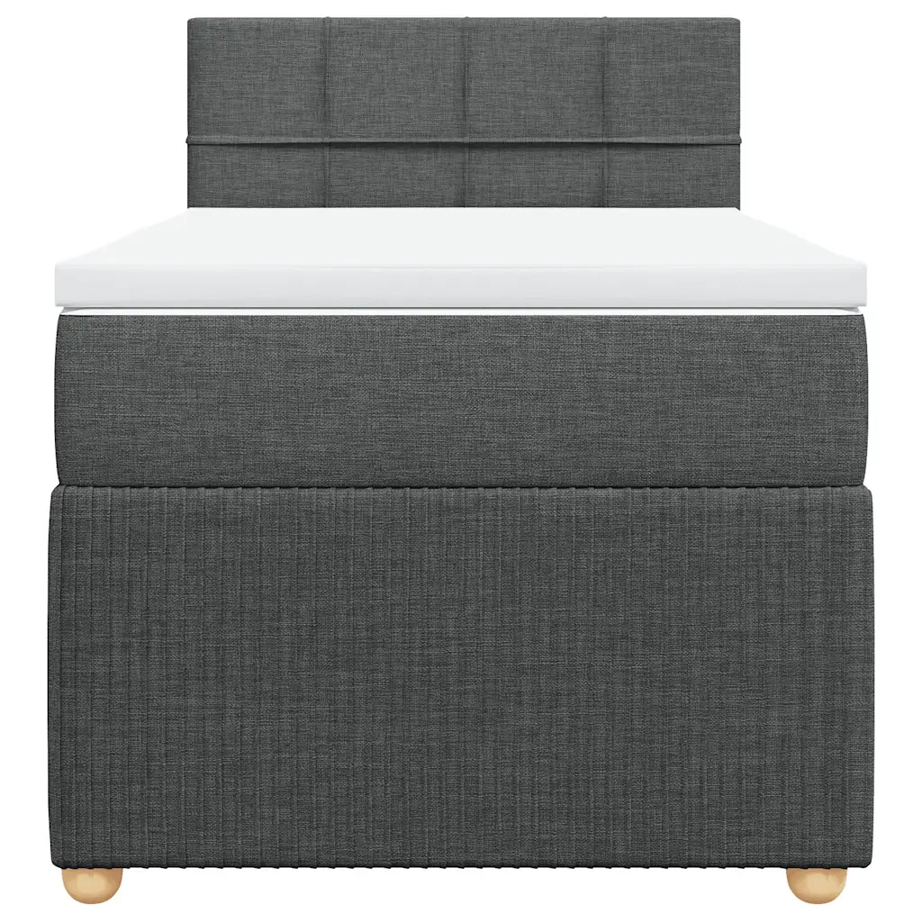 Giroletto a Molle con Materasso Grigio Scuro 80x200 cm Tessuto