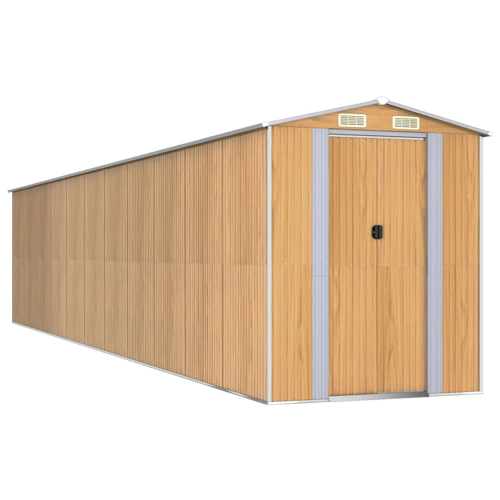 Capanno Giardino Marrone Chiaro 192x938x223 cm Acciaio Zincato cod mxl 65835