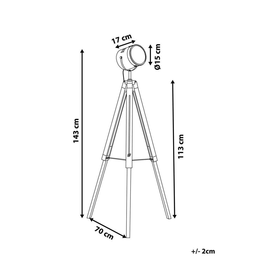 Lampada da Terra Bianco Metallo 143 cm Faretto Paralume Cilindrico Treppiede Design Industriale