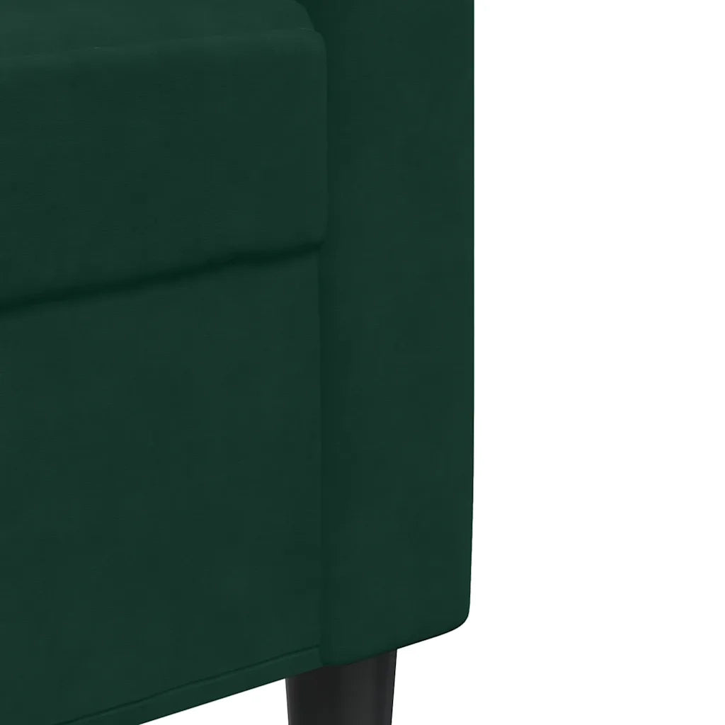 Set di Divani 4 pz con Cuscini e Rinforzi Verde scuro Velluto