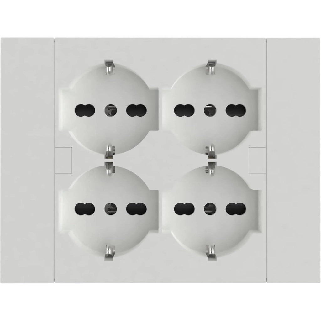 MULTIPRESA QUADRA DA PARETE 4 SCHUKO BIANCA.